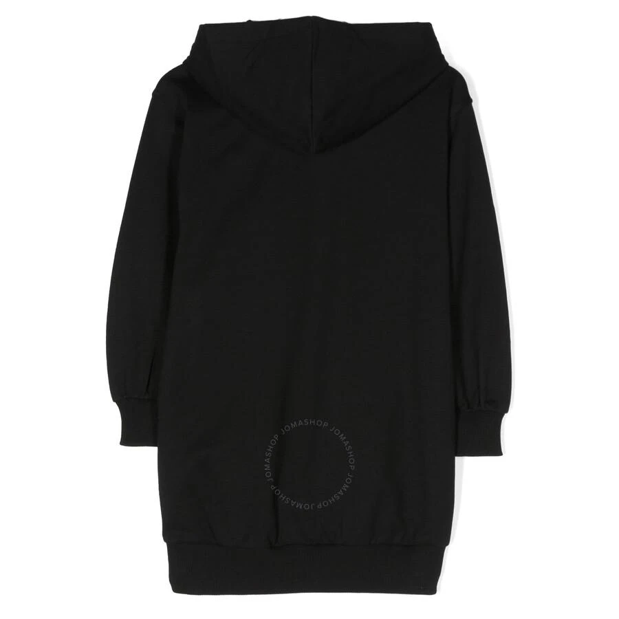 Moschino Girls Nero / Black Logo-Patch Cotton Sweatshirt Dress 2