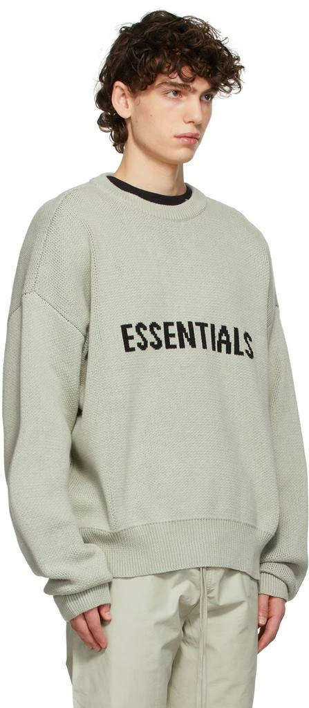 Essentials SSENSE Exclusive Green Knit Pullover Sweater 2