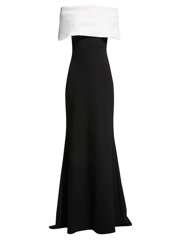 LELA ROSE Off-the-Shoulder Two-Tone Gown - Dresses & Skirts - Free Shipping  - BeyondStyle