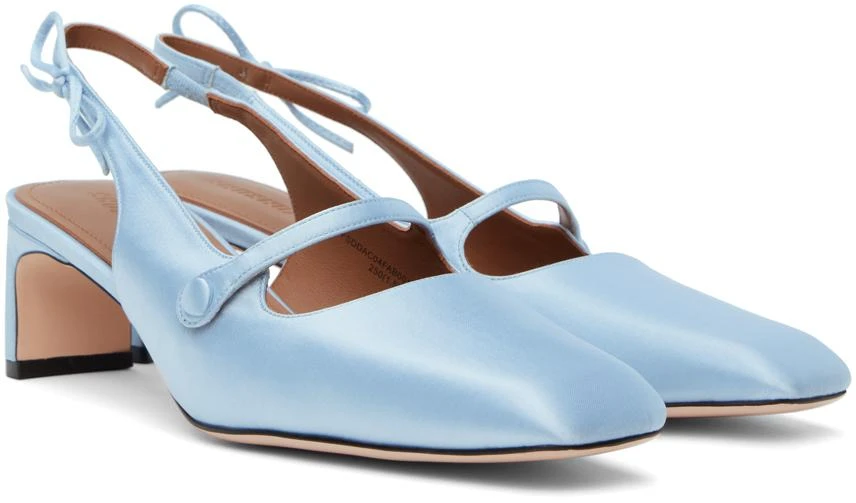 Shushu/Tong Blue Side Bow Square Toe Heels 4