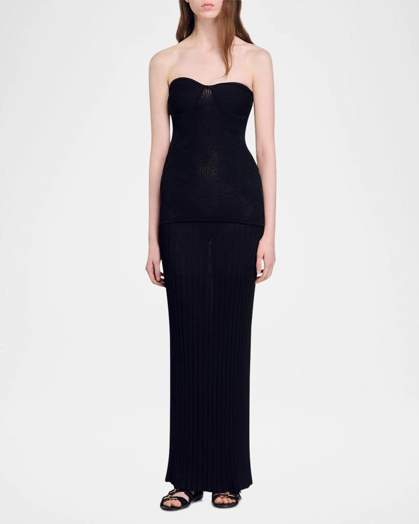 Sandro Pamela Strapless Knit Maxi Dress 2
