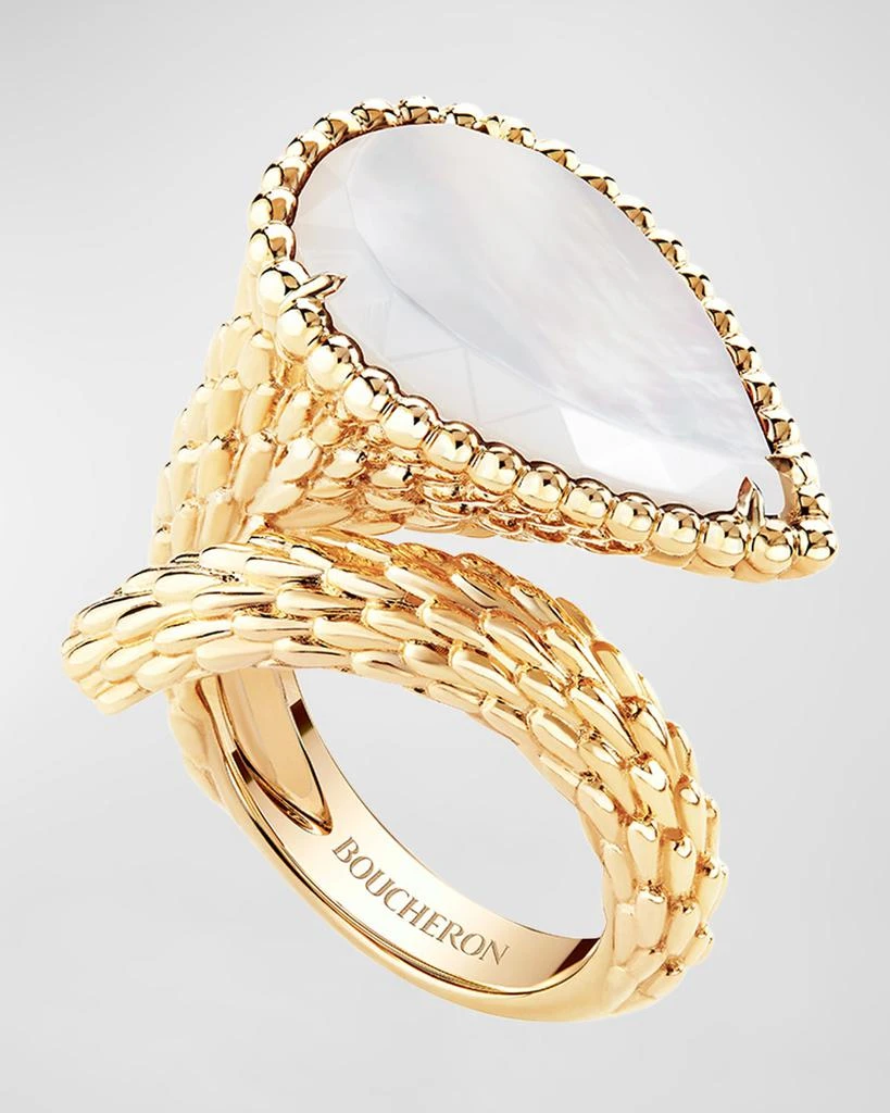 Boucheron Serpent Boheme 18K Yellow Gold Mother-of-Pearl Ring