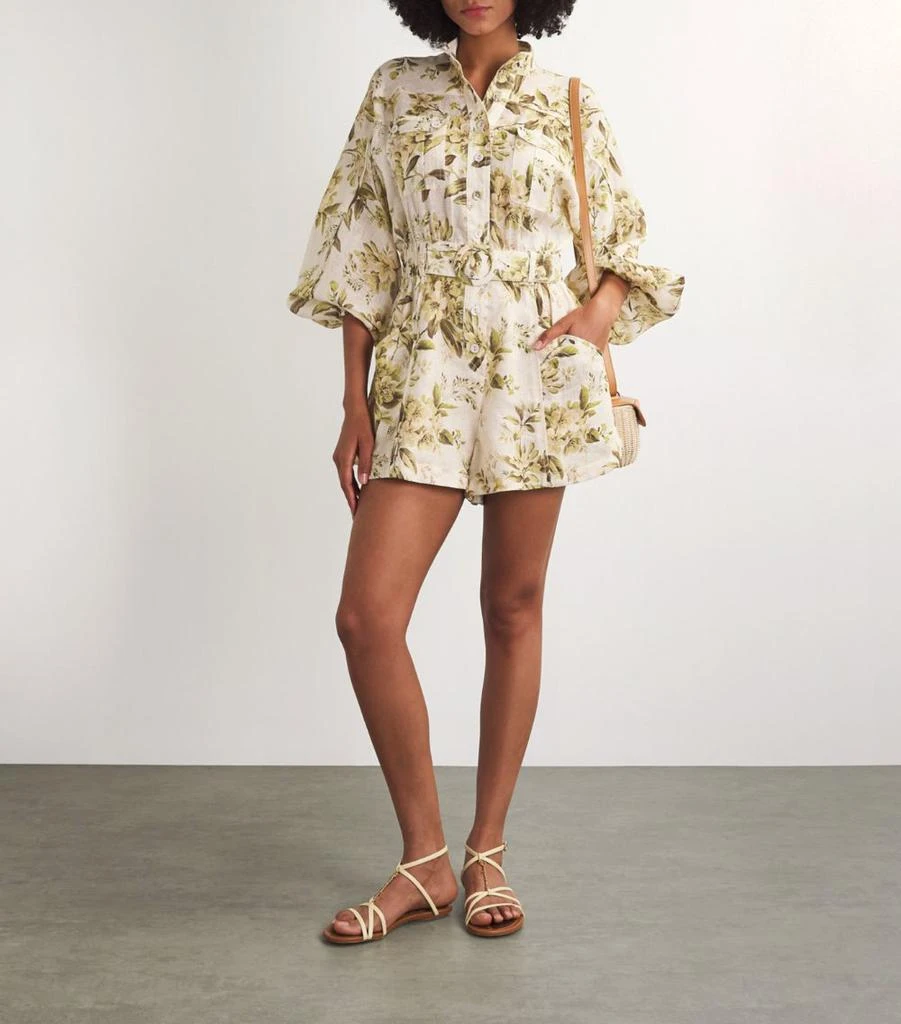 Zimmermann Linen Belted Playsuit 2