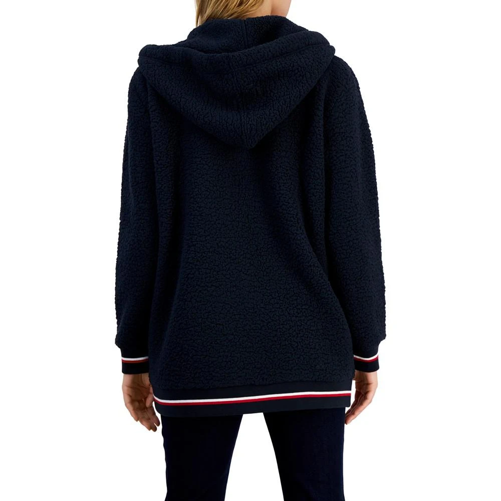 Tommy Hilfiger Women's Open-Front Hooded Sherpa Fleece Jacket 2