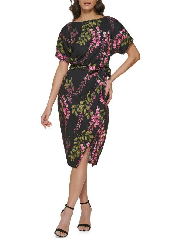 Kensie Floral Faux-Wrap Dress 1