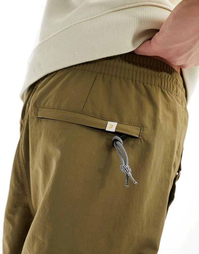 Farah Farah hawtin technical relaxed tapered trousers in beige 4