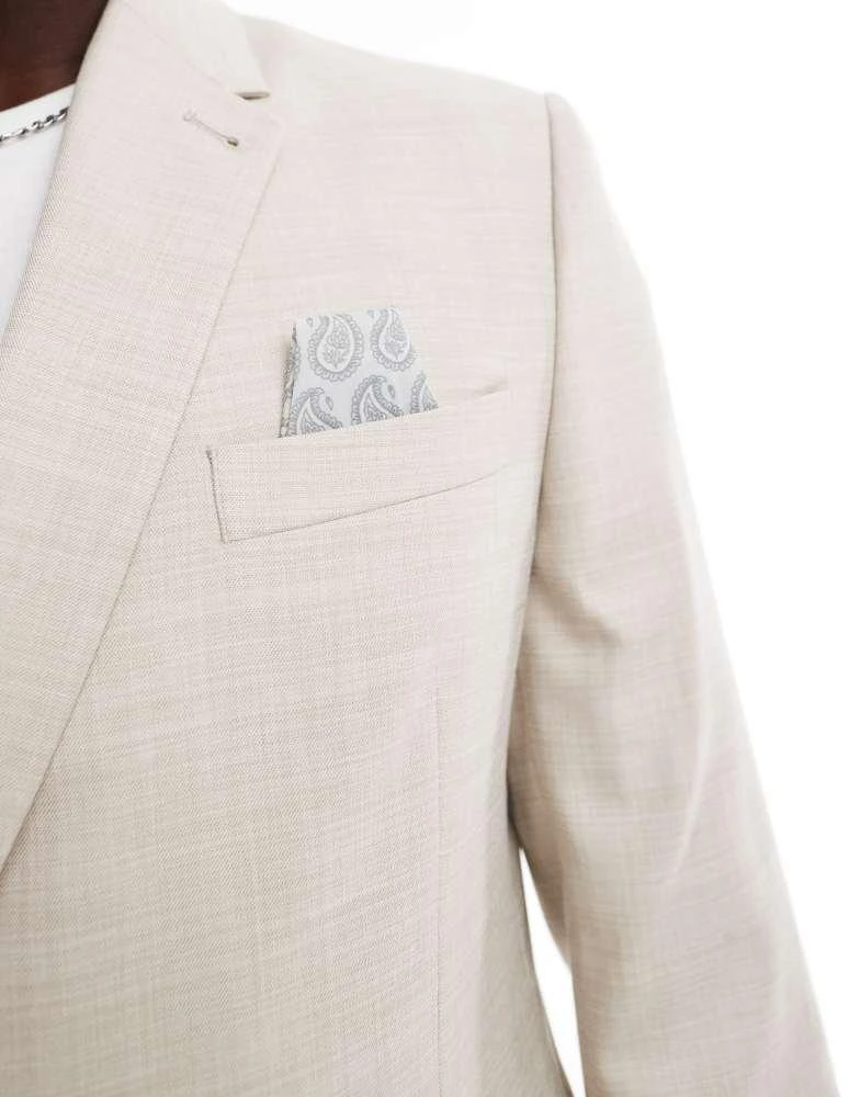 Ben Sherman Ben Sherman double breasted suit jacket in beige 3
