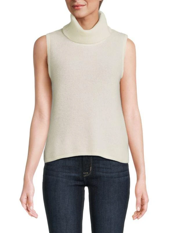 Saks Fifth Avenue Ribbed 100% Cashmere Sweater 1