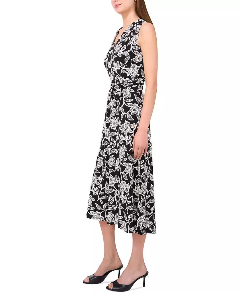 Sam & Jess Women's Printed V-Neck Tie-Waist Midi Dress 2