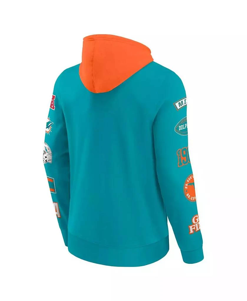 Fanatics Men's Aqua/Orange Miami Dolphins Patched Out Pullover Hoodie 3