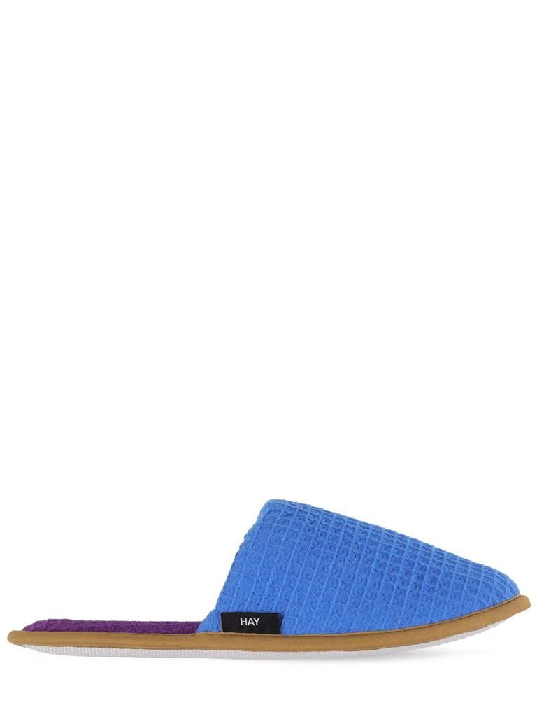 HAY Waffle Cotton Blend Slippers 1