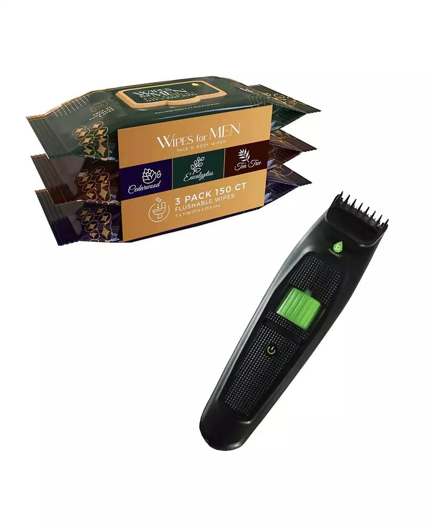 PURSONIC Men s Refresh 
Groom Kit: Cedarwood, Tea Tree 
Eucalyptus Wipes + Rechargeable Beard 
Body Trimmer