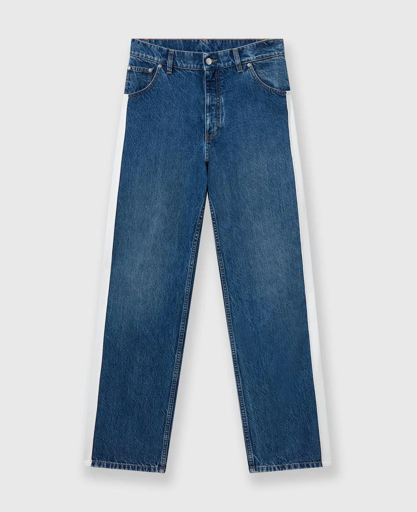 Stella McCartney Stella McCartney - Side Stripe Straight Leg Jeans, Woman, Blue, Size: 24 1