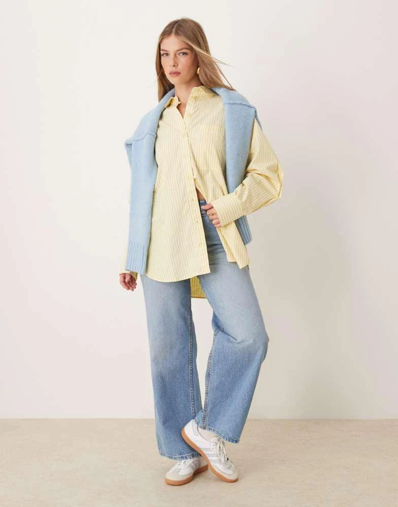 ASOS ASOS DESIGN oversized shirt in yellow stripe 3