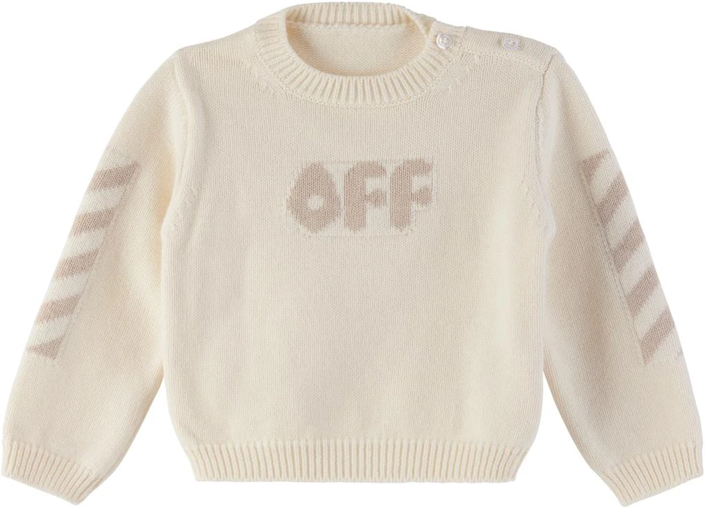 Off-White Baby Off-White Chunky Knit Sweater & Lounge Pants Set 2