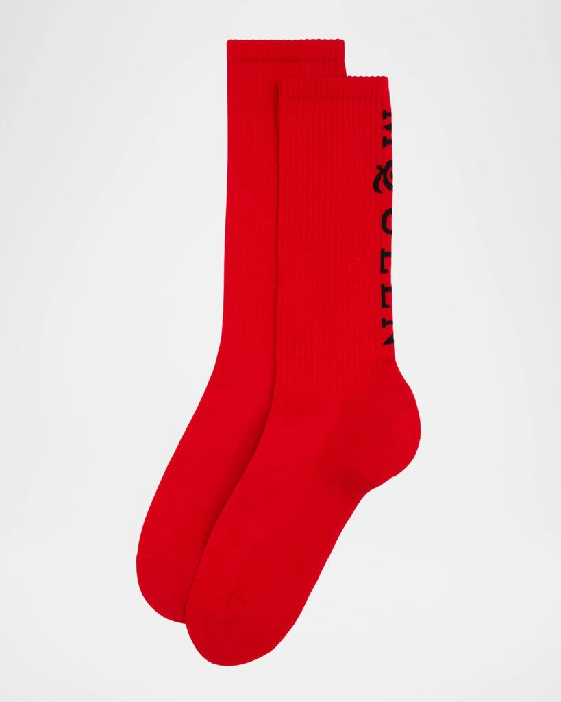 McQueen Men
s Vertical Logo Cotton Stretch Sport Socks