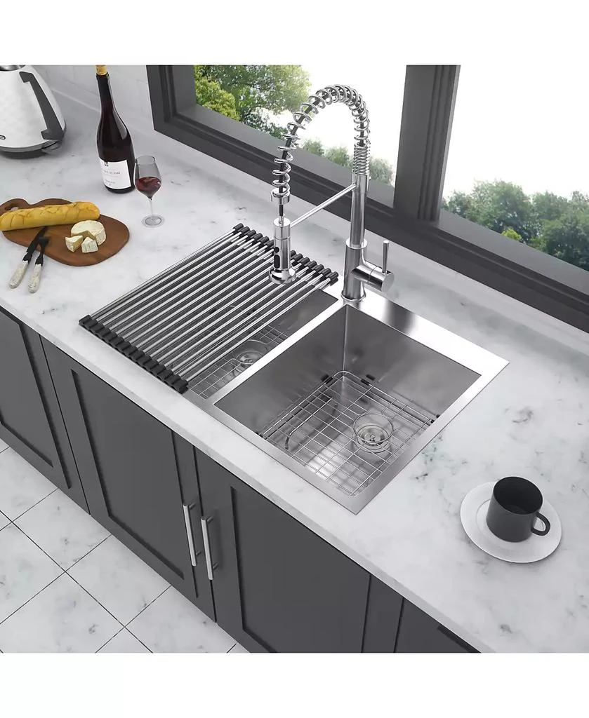 Flynama huluwat Double Bowl Kitchen Sink Drop In Stainless Steel 18 Gauge 50 and 50 2