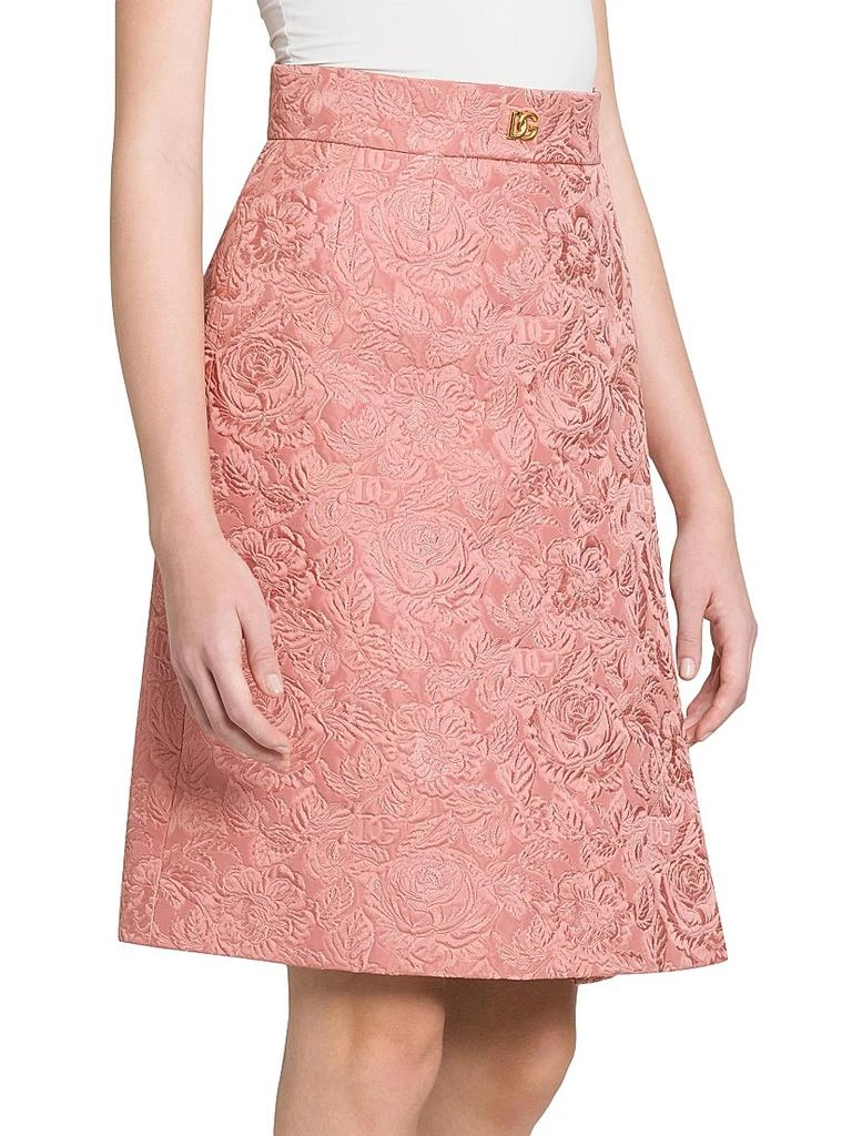 Dolce
Gabbana Floral Jacquard A-Line Midi-Skirt 4