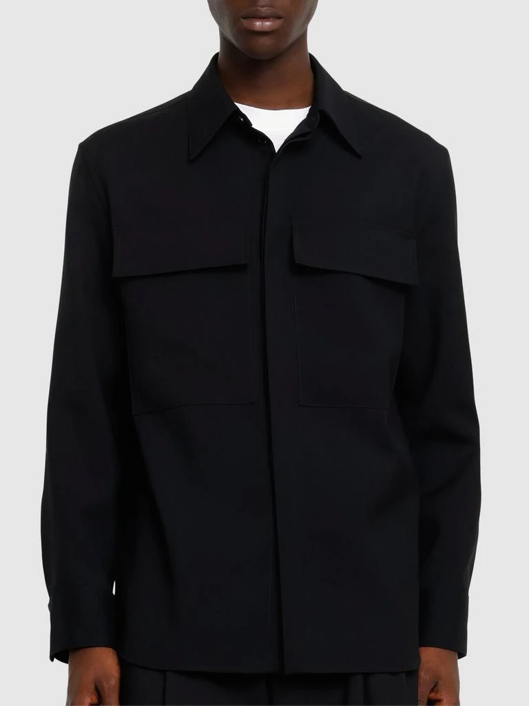 JIL SANDER Wool Gabardine Overshirt 2