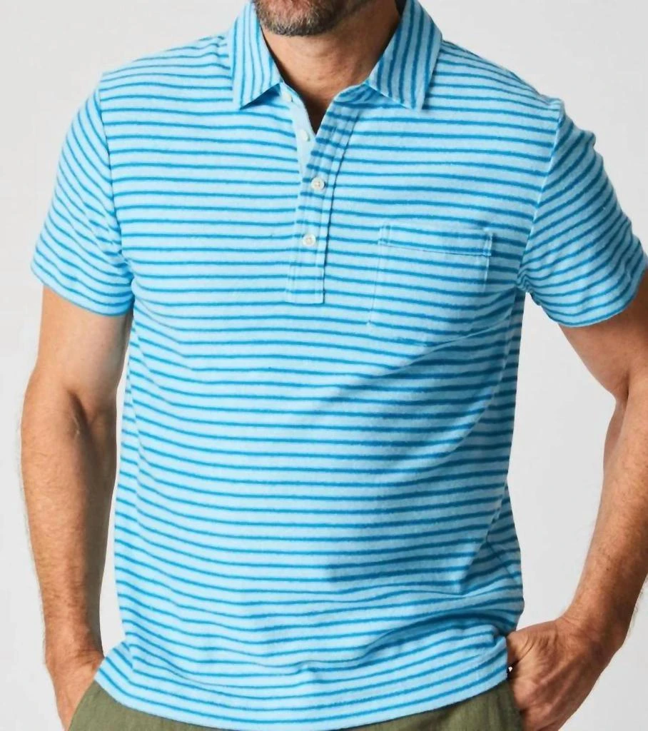 Billy Reid Billy Reid - Stripe Hemp Cotton Polo Shirt 1