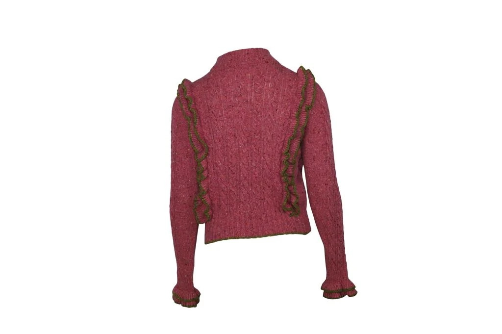 Philosophy by Lorenzo Serafini Philosophy Di Lorenzo Serafini Ruffle Cable-Knit Sweater in Pink Wool 4
