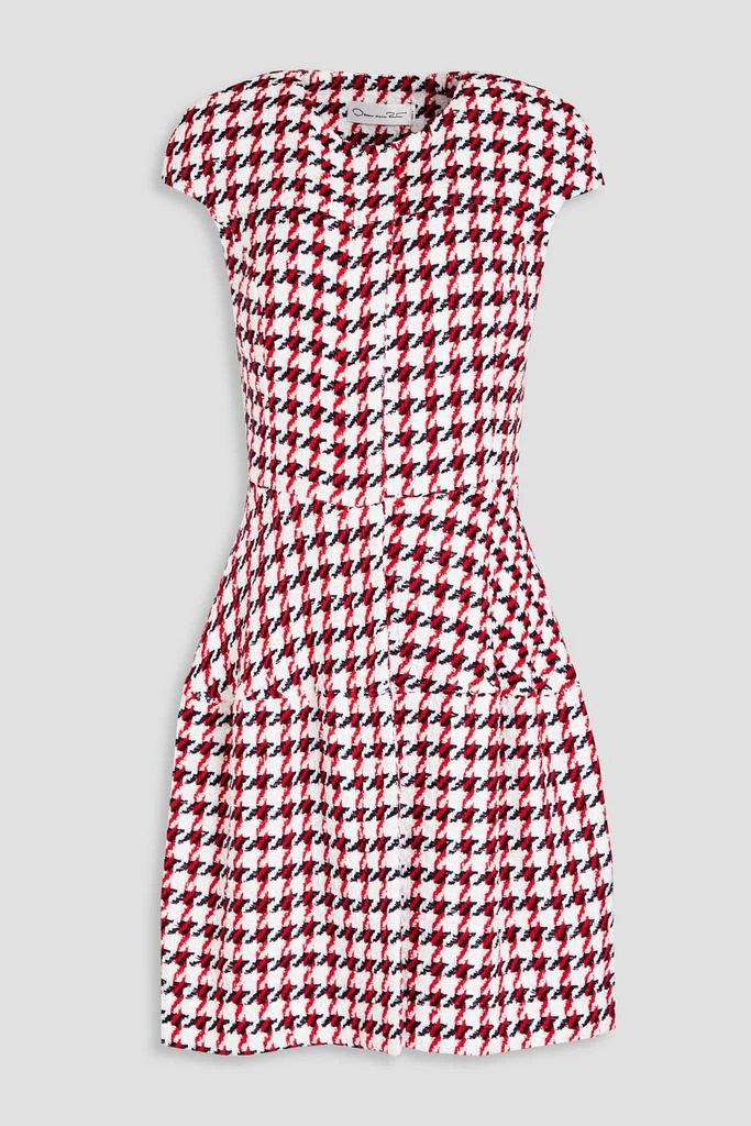 Oscar de la Renta Houndstooth cotton-blend bouclé-tweed dress 1