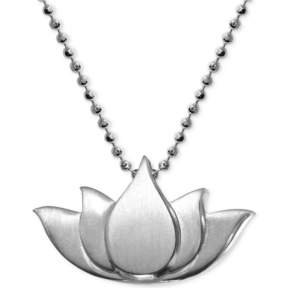 Alex Woo Little Faith Lotus Blossom Pendant Necklace in Sterling Silver 1