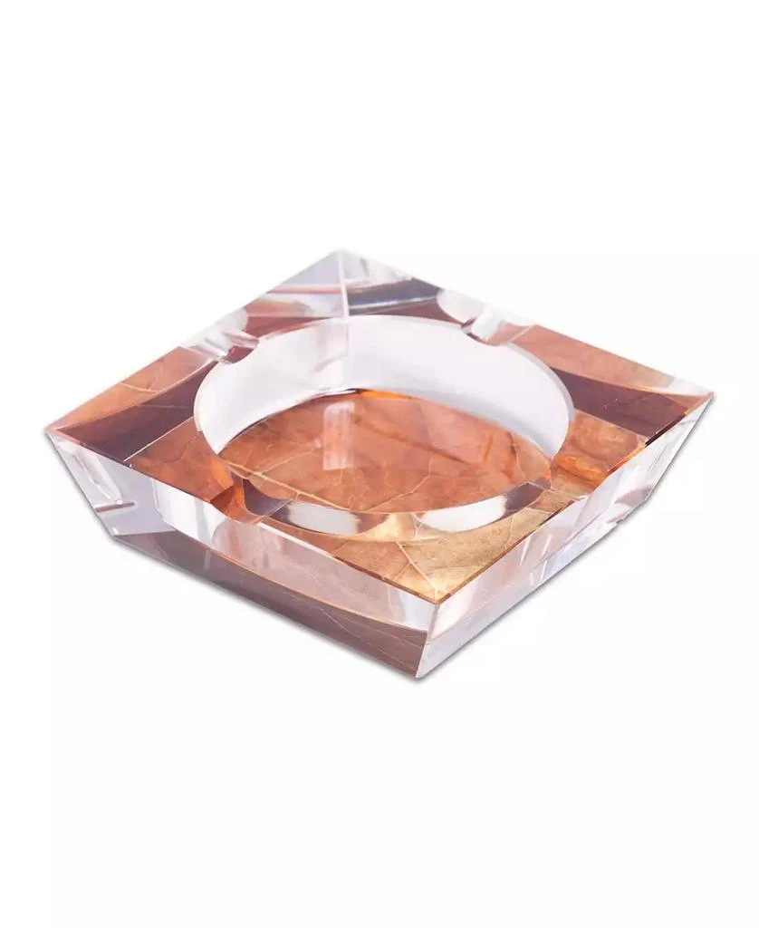 Bey-Berk Tobacco Leaf Design Crystal Ashtray with Four Cigar Rests 3