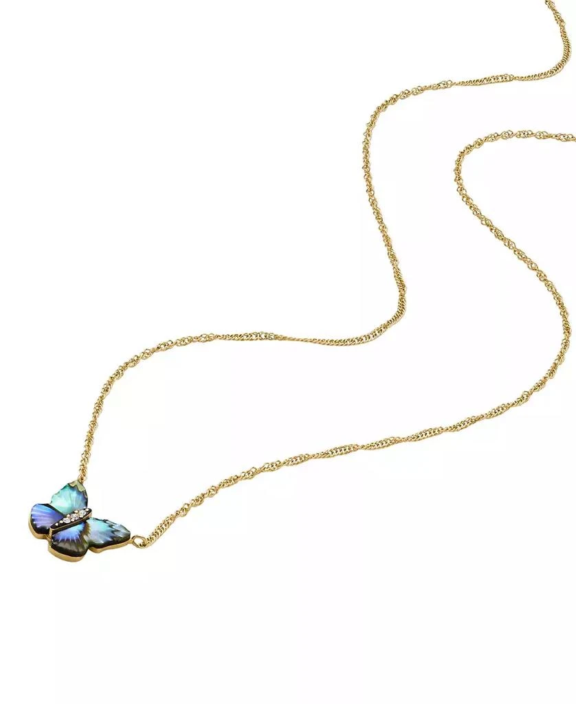 Fossil Sutton Butterfly Wings Abalone Pendant Necklace 3