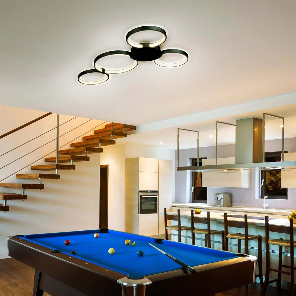 VONN Lighting Capella VMCF41500BL 43" Integrated LED Ceiling Lighting Modern Multi-Ring Semi Flush in Black 4