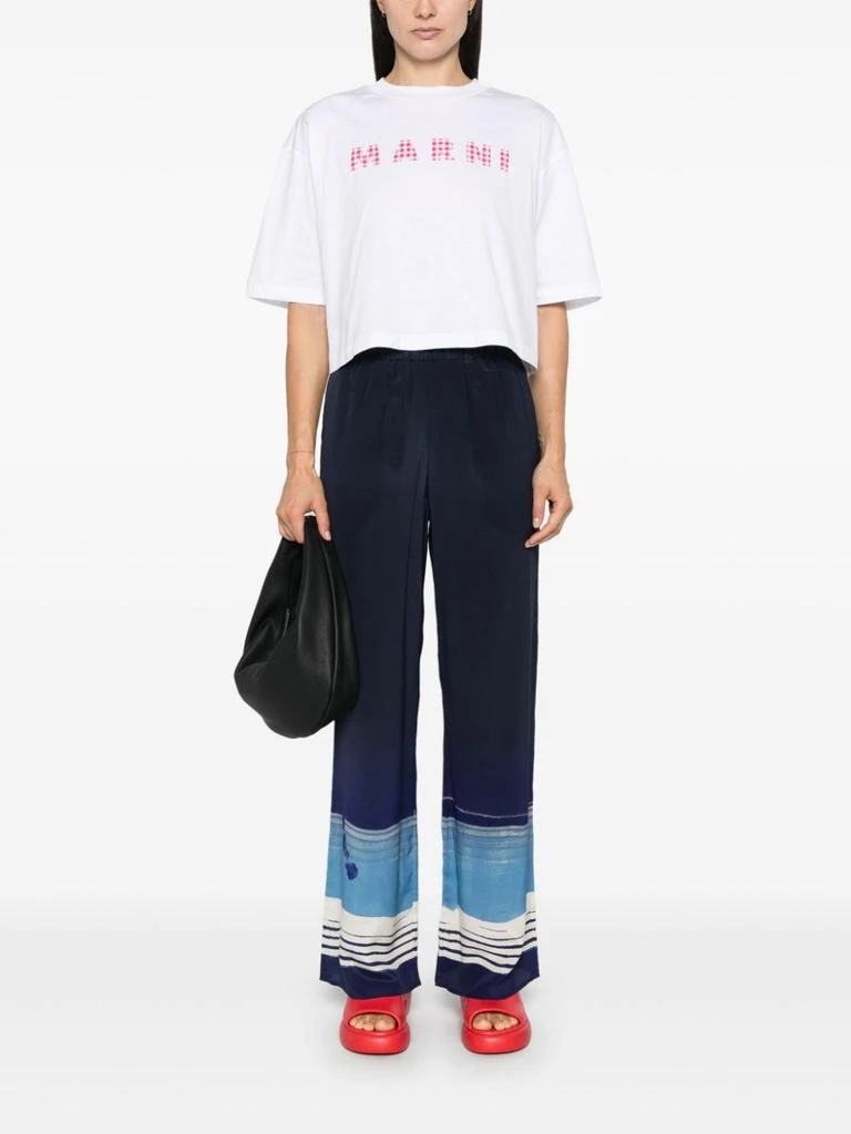 Marni WHITE MC T-SHIRT RED CHECKED LOGO 4