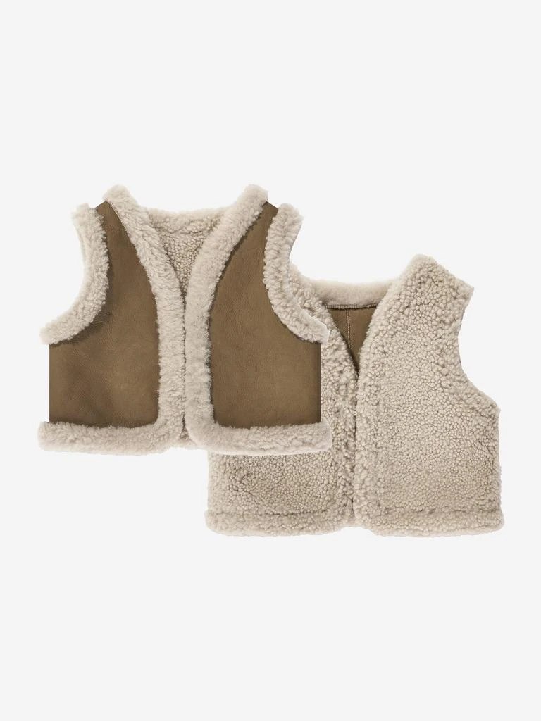 Bonpoint Bonpoint Baby Barra Faux Shearling Gilet in Brown