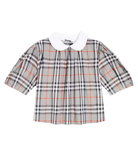 Burberry Checked cotton-blend blouse 1
