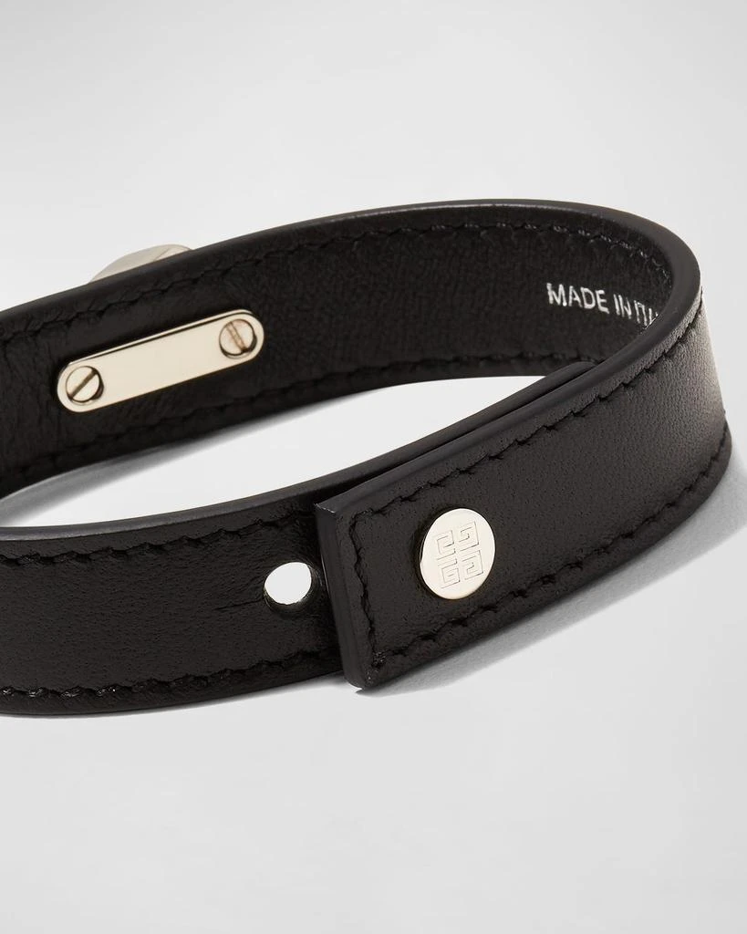 Givenchy Men's G-Chain Silvery Leather Bracelet 4