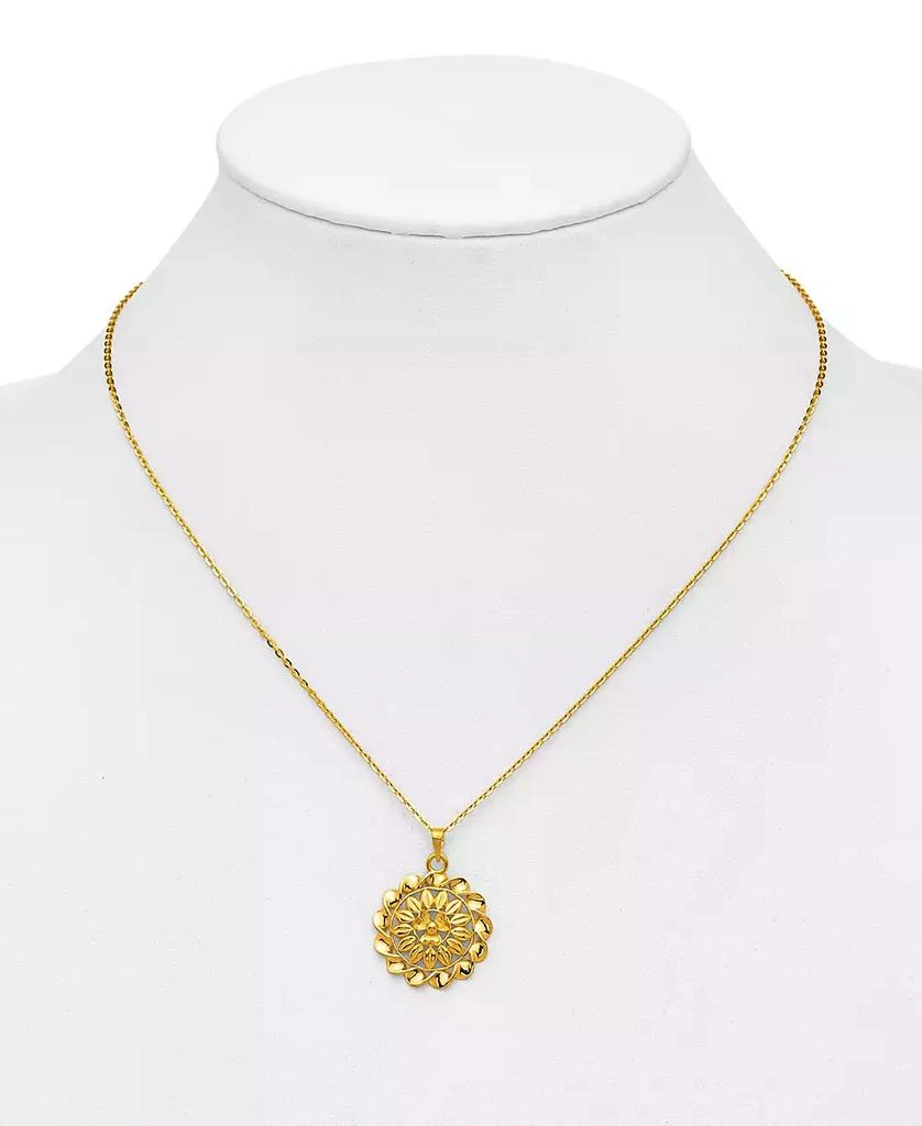 Macy's Flower Cable Chain Pendant Necklace in 24k Yellow Gold 4