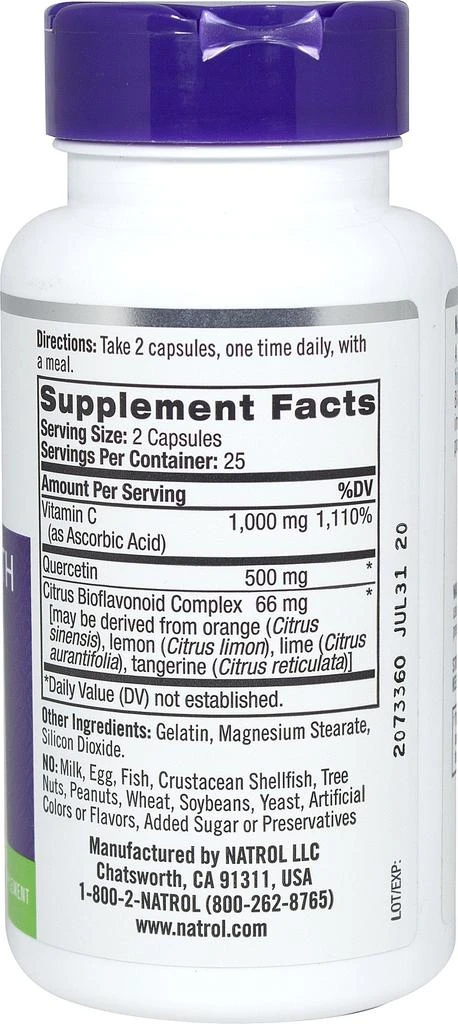 Natrol Quercetin Complex for Immune Health 50 Capsules 2