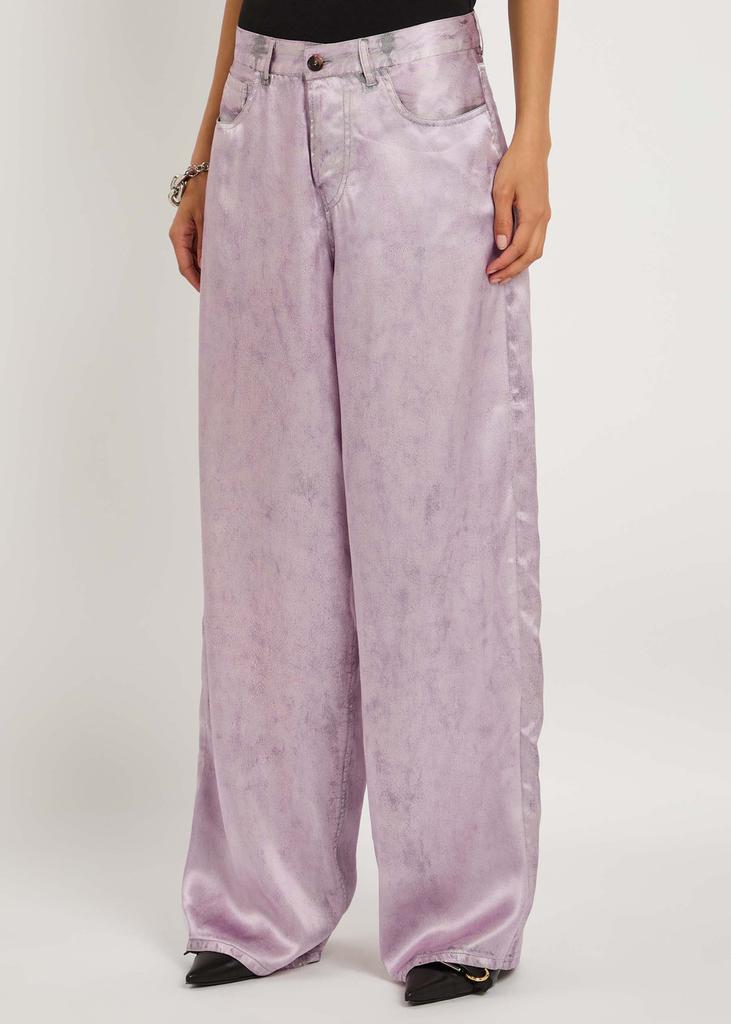 HAIKURE Bethany Crack Print silk jeans