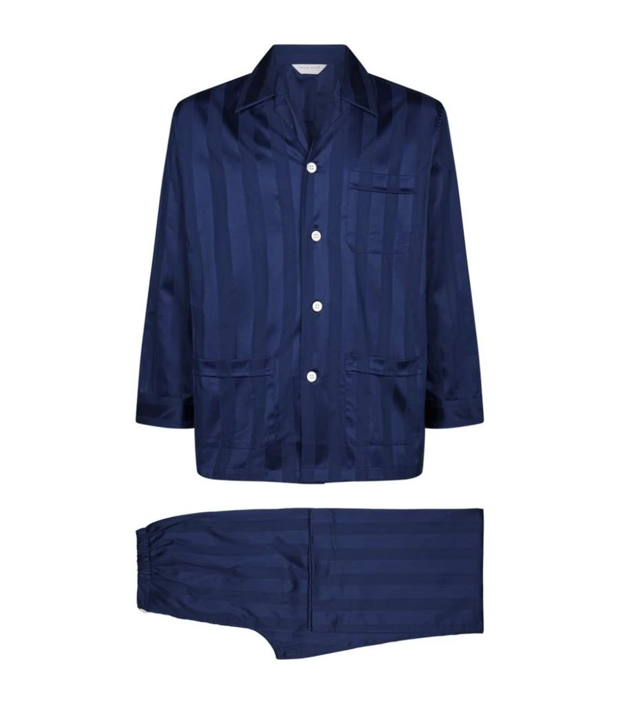 Derek Rose Lingfield Stripe Pyjama Set 1