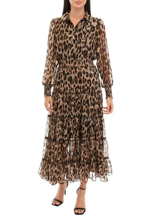 Tahari Tahari Petite Printed Tiered Maxi Dress 1