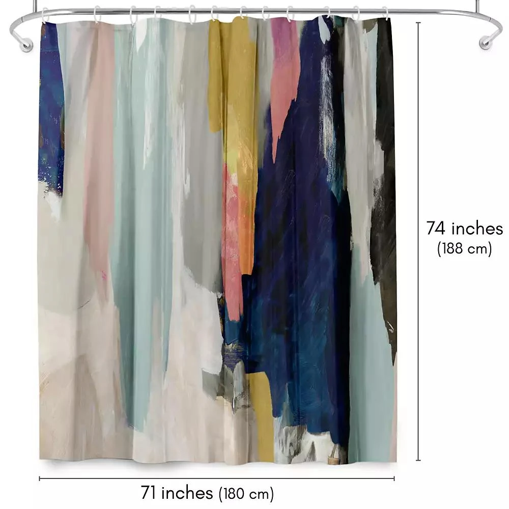 Americanflat 71x74 Abstract Shower Curtain - Somber by PI Creative Art 2