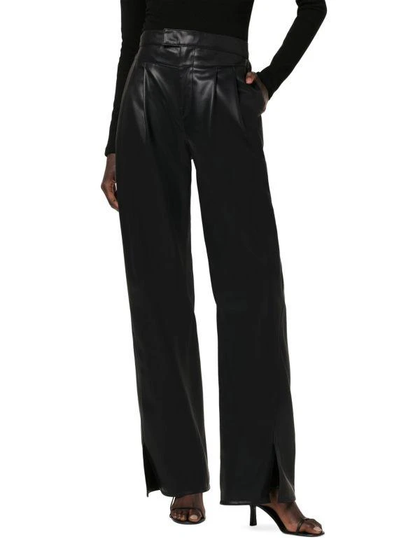 Hudson Rosie Faux Leather Wide Leg Pants 1
