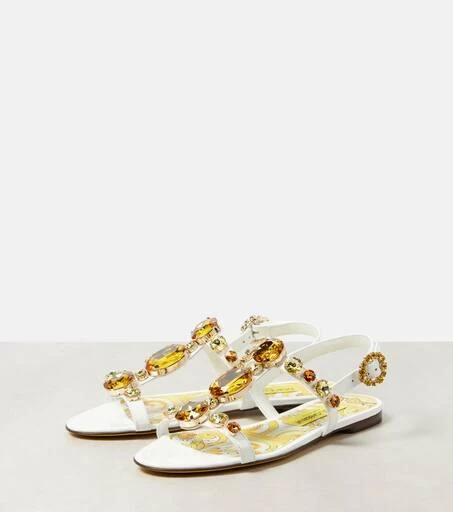 Dolce 
Gabbana Majolica embellished patent leather sandals 5