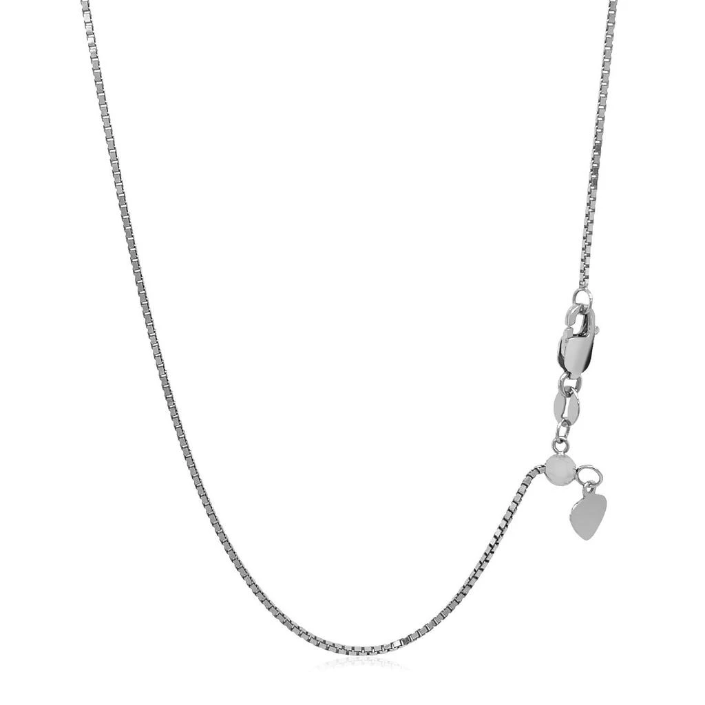 FASHNZFAB 14k White Gold Adjustable Box Chain (1.10 mm) 3