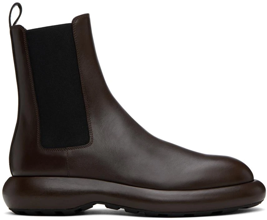 Jil Sander Brown Platform Chelsea Boots 1