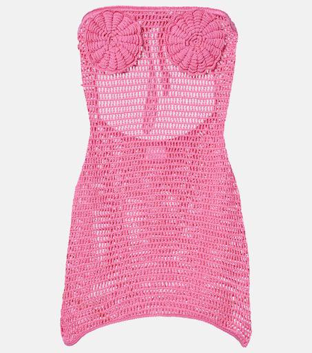 ANNA KOSTUROVA Camellia crochet cotton minidress