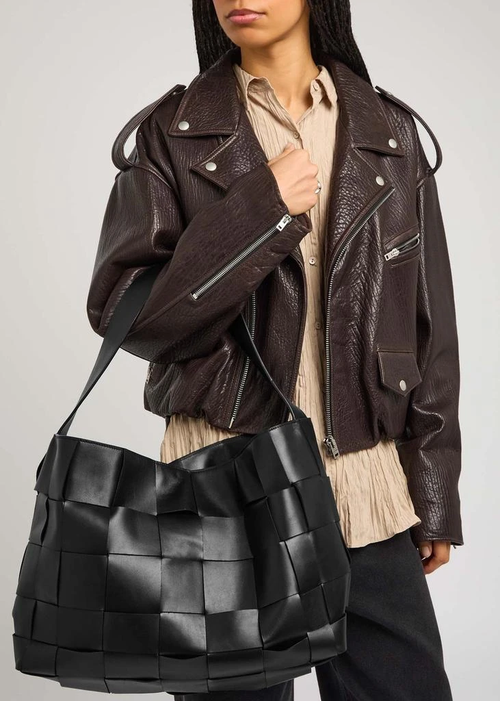 ST. AGNI Woven large leather tote 5