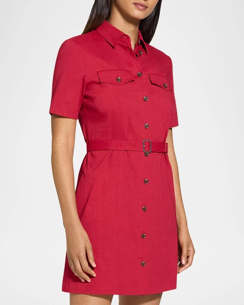 Theory Crunch Linen Military Shirtdress 4