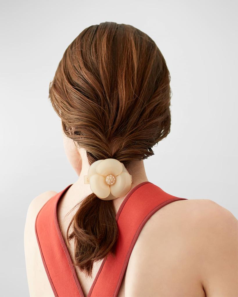 Alexandre de Paris Camelia Flower Crystal Barrette