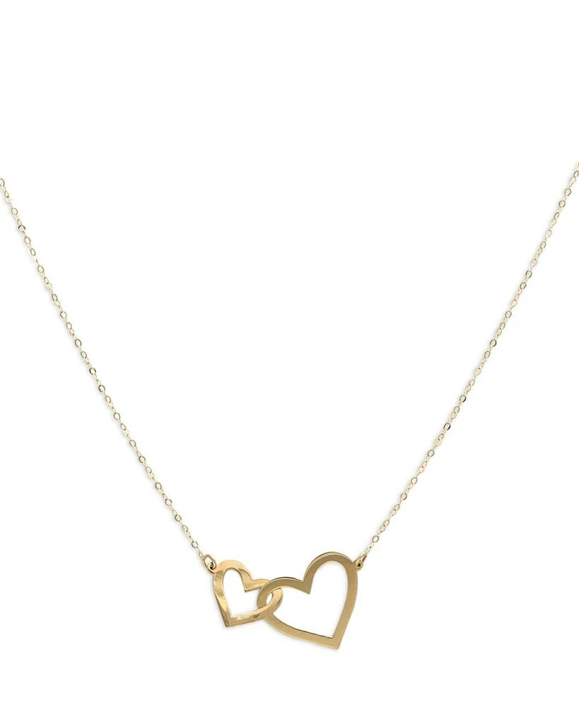 Bloomingdale's Fine Collection Interlocking Heart Pendant Necklace in 14K Yellow Gold, 18" 2