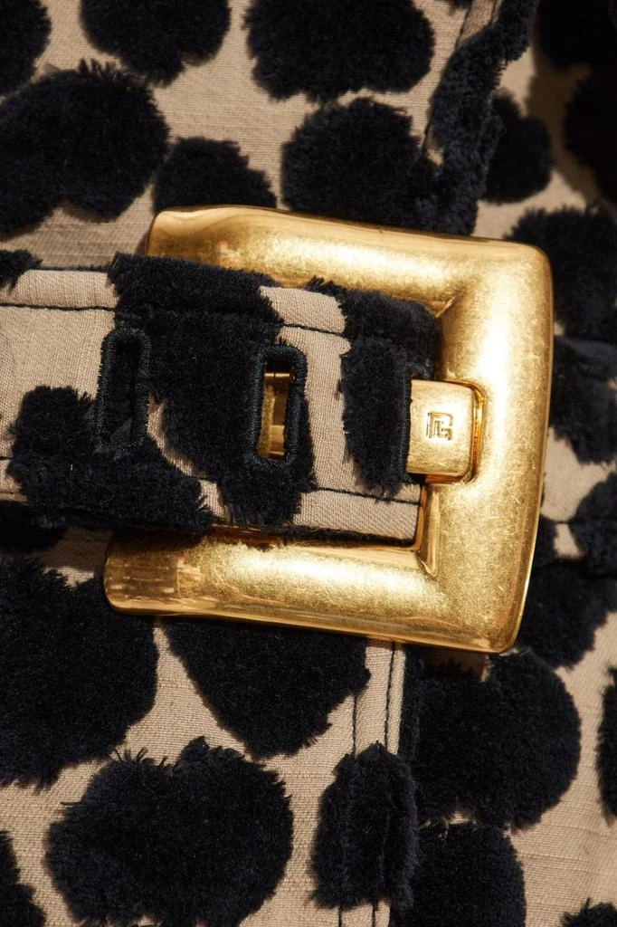 Balmain Balmain Leopard Print Jacquard Belted Trench Coat 4